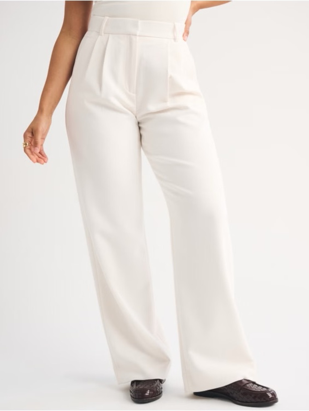 Abercrombie & Fitch Curve Love A&F Sloane Tailored Wide Leg Pants